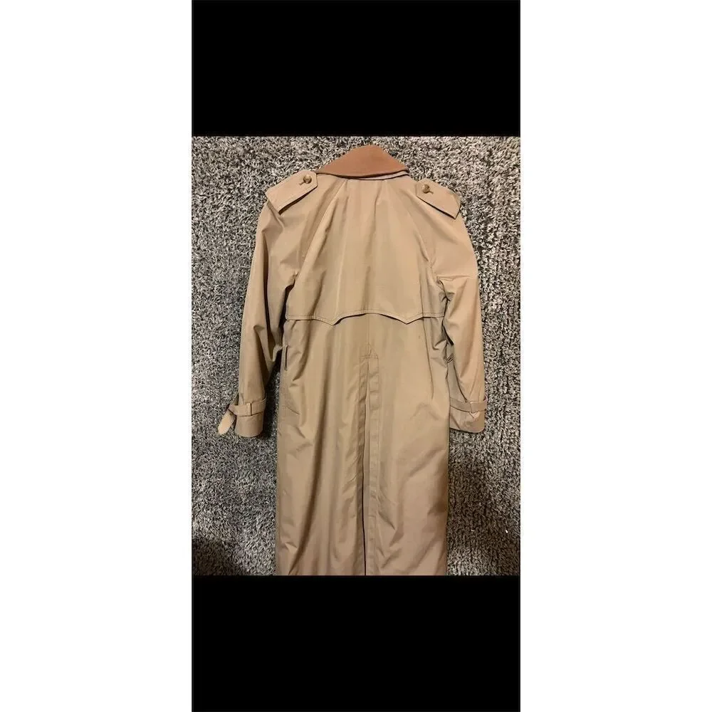 VTG Brooks Brothers women’s Beige Trench Coat Size M Double-Breasted Formal